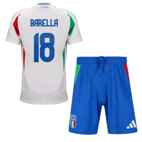 Italien Nicolo Barella #18 Auswärtstrikot EM 2024 Kurzarm (+ kurze hosen)